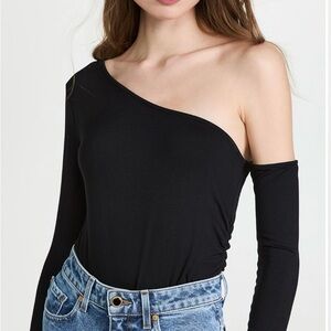 L'AGENCE Hattie Black Asymmetrical Top